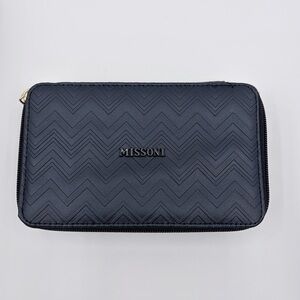 MISSONI x Delta Airlines Navy Blue Travel Case Amenity Toiletry Bag Empty